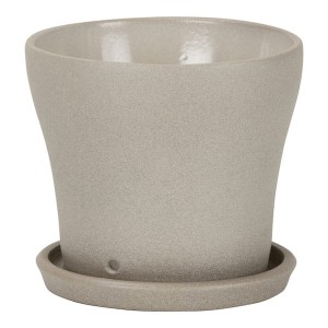 Doniczka z podstawką 108 beżowy kamień 13 Scheurich Taupe Stone