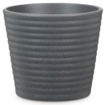 Mini osłonka na doniczkę Scheurich 937 Graphite Stone 7 prążki poziome ciemnoszara