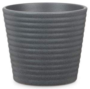 Mini osłonka na doniczkę Scheurich 937 Graphite Stone 7 prążki poziome ciemnoszara