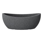 Podłużna doniczka łódka Scheurich Wave Globe Jardiniere Schwarz Granit czarny granit na kwiaty zioła