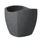 Duża donica tarasowa Scheurich  Wave Globe Cubo Schwarz Granit 40 czarny granit