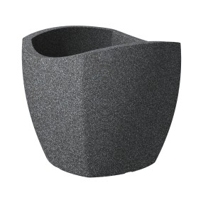 Duża donica tarasowa Scheurich  Wave Globe Cubo Schwarz Granit 40 czarny granit