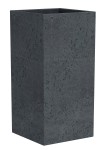 Wysoka donica słupek Scheurich C-Cube High Stony Black 48 antracytowa jak betonowa