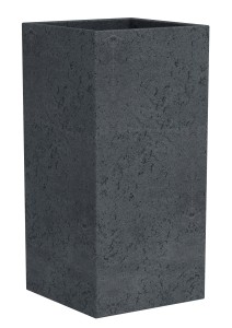 Wysoka donica słupek Scheurich C-Cube High Stony Black 48 antracytowa jak betonowa