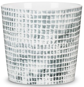 Osłonka na doniczkę 870 szara mozaika 21  Scheurich Grey Pattern