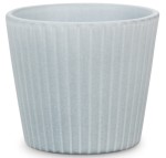 Mini osłonka na doniczkę Scheurich 937 Grey Stone 7 prążki pionowe szara