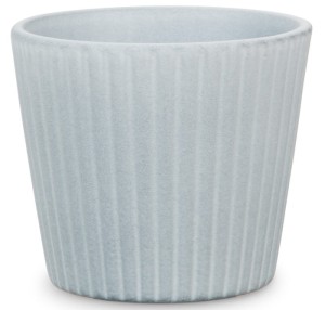 Mini osłonka na doniczkę Scheurich 937 Grey Stone 7 prążki pionowe szara