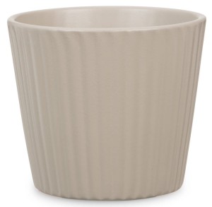 Mini osłonka na doniczkę 937 szarobeżowa 9 prążki pionowe Scheurich Taupe