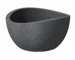 Niska donica misa ogrodowa Scheurich Wave Globe Bowl Schwarz Granit czarny granit antracytowa