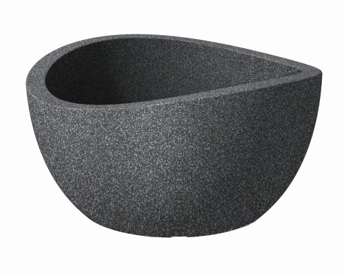 Wave Globe Bowl doniczka misa czarny granit.jpg