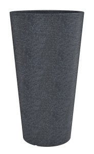 Wysoka wąska donica Scheurich Coneo High 70 Schwarz Granit czarny granit antracytowa