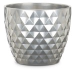 Nowoczesna osłonka na doniczkę Crystal 832 srebrna 16 Metal Scheurich