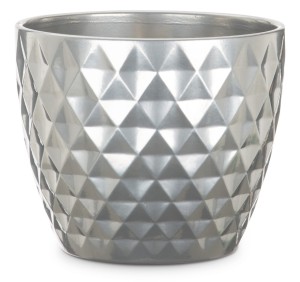 Nowoczesna osłonka na doniczkę Crystal 832 srebrna 16 Metal Scheurich