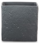 Kwadratowa kamienna osłonka na doniczkę Scheurich 970 Graphite Stone 16 ciemnoszara