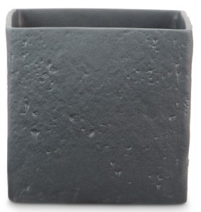 Kwadratowa kamienna osłonka na doniczkę Scheurich 970 Graphite Stone 16 ciemnoszara