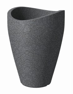 Wysoka donica ogrodowa Scheurich Wave Globe High 40 Schwarz Granit czarny granit