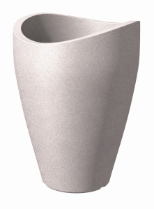 Wysoka donica ogrodowa Scheurich Wave Globe High 67 Taupe Granit szarobeżowa
