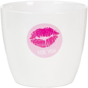 Biała osłonka na doniczkę 920 Pink Kisses 13 całus