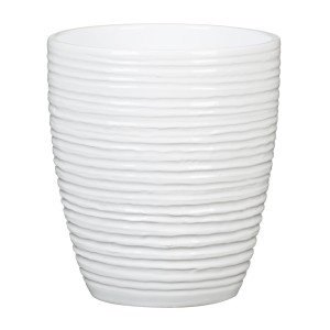 Biała osłonka ceramiczna na storczyka Scheurich 669 Alaska 14