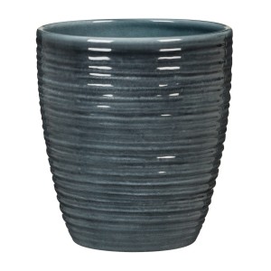 Osłonka ceramiczna na storczyka Scheurich 669 Glass Petrol 14 morska/ciemnoszara