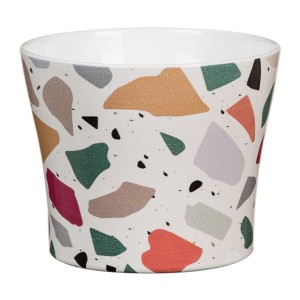 Kolorowa osłonka na doniczkę 808 Terrazzo 15. Ceramiczne osłonki na doniczki Scheurich.