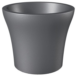 Antracytowa duża donica do salonu i na taras Scheurich No1 Style 48 Metallic Grey ciemnoszara