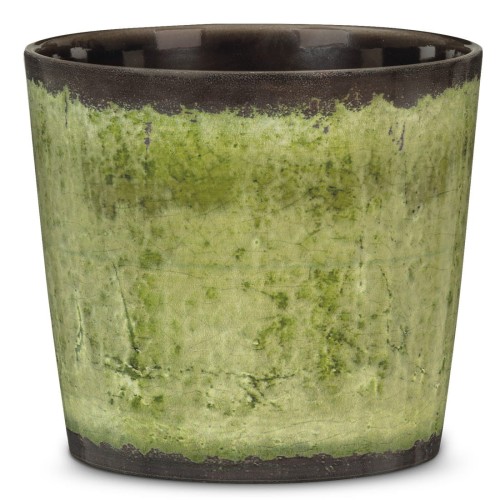 Zielona osłonka na doniczkę z ceramiki Scheurich Meadow Glaze.jpg