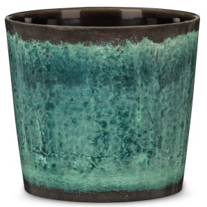 Niebieska osłonka na doniczkę 870 Ocean Glaze 15. Ceramiczne osłonki na doniczki Scheurich.