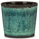 Niebieska osłonka na doniczkę 870 Ocean Glaze 21. Ceramiczne osłonki na doniczki Scheurich. 