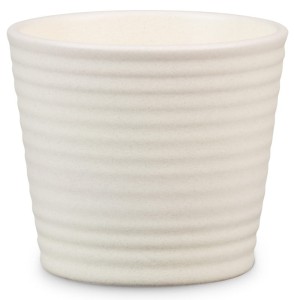 Mini osłonka na doniczkę Scheurich 937 Cream Stone 9 prążki poziome kremowa