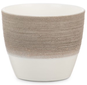 Brązowo-kremowa osłonka na doniczkę 950 Espresso Cream 16 Scheurich  