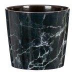 Czarna marmurkowa osłonka na doniczkę 870 Scheurich Black Marble 13
