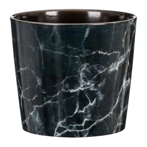 Czarna marmurkowa osłonka na doniczkę 870 Scheurich Black Marble 13