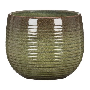Zielona osłonka ceramiczna na doniczkę Scheurich 744 Wild Jungle 21