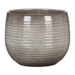 Szara osłonka ceramiczna na doniczkę Scheurich 744 Wild Ice 18