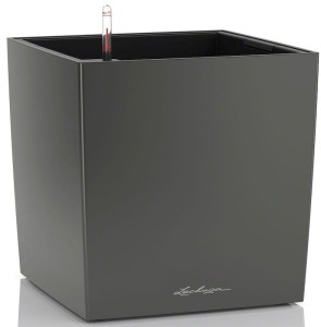  Antracytowa lakierowana donica Lechuza Cube Premium 40 ciemnoszara system nawadniający