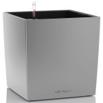  Srebrna lakierowana donica Lechuza Cube Premium 40 system nawadniający