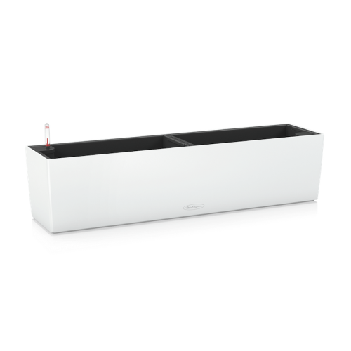 Biała skrzynka balkonowa z systemem nawadniania Balconera Color 80.png