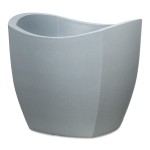 Duża donica tarasowa Scheurich Wave Globe Cubo Stony Grey 40 szara