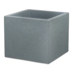Szara kwadratowa donica jak betonowa Scheurich C-Cube Stony Grey 30