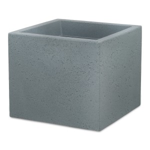Szara kwadratowa donica jak betonowa Scheurich C-Cube Stony Grey 40