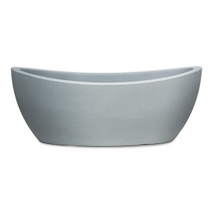 Podłużna doniczka łódka Scheurich Wave Globe Jardiniere Stony Grey szara na kwiaty i zioła