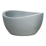 Niska donica misa Scheurich Wave Globe Bowl Stony Grey szara