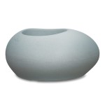 Designerska szara doniczka na taras Scheurich Flow 48 Stony Grey