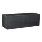 Podłużne donice jak z betonu Scheurich C-Cube Long 60 Stony Black ciemnoszare