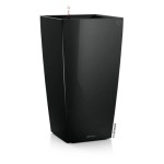 Duża wysoka donica Lechuza Cubico Premium 50 • system nawadniający • wysoki połysk • czarna  • wys. 94 cm