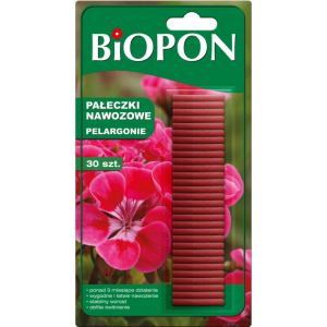 Pałeczki nawozowe do pelargonii Biopon 30 szt. >>> piękne kwiaty, bujny wzrost
