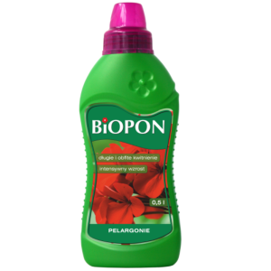 Specjalistyczny nawóz do pelargonii Biopon 0,5 l >>> intensywny wzrost, bujne kwitnienie  