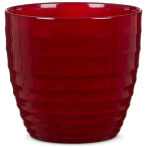 Osłonka na doniczkę 923 Scheurich Dark Red 22 powierzchnia falowana 