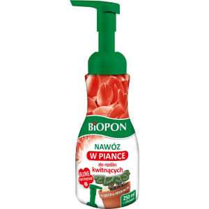 Nawóz w piance do roślin kwitnących Biopon >>>  szybkie i wygodne dozowanie